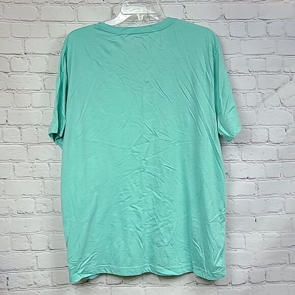 Men's Arizona Jeans XXL Casual V-Neck Tee Short Sleeve T-Shirt Green Big & Tall - Picture 4 of 4